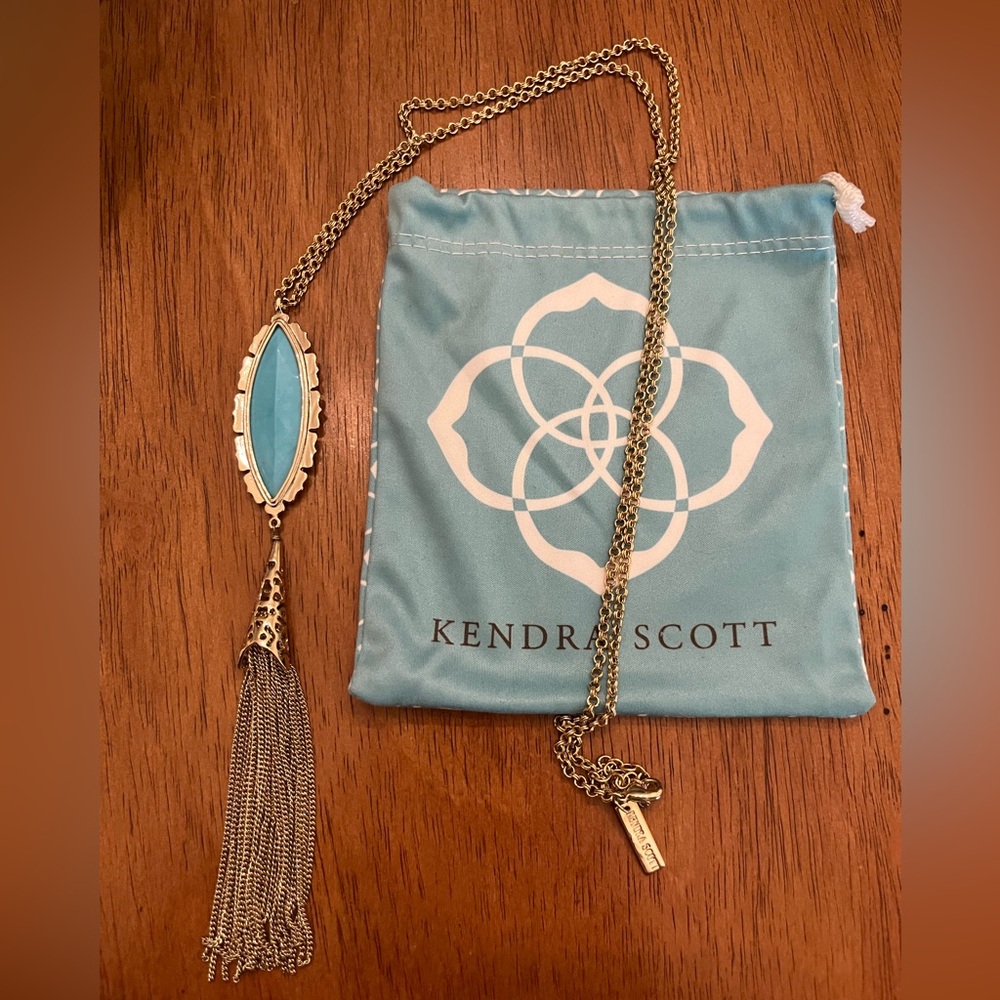 Vintage Kendra Scott Turquoise Tassel long necklace